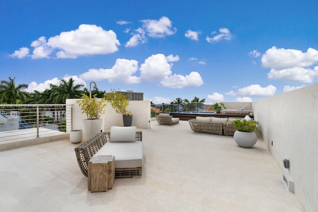 view of patio with an outdoor living space