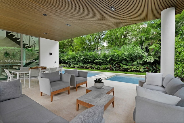 view of patio / terrace featuring an outdoor living space