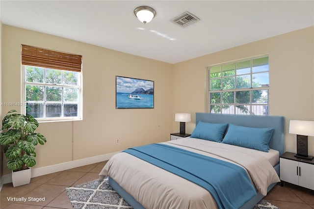 view of tiled bedroom