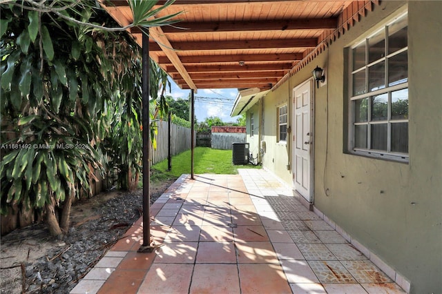 view of patio / terrace with central air condition unit