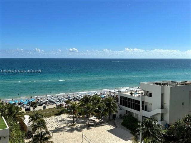 property view of water featuring a view of the beach