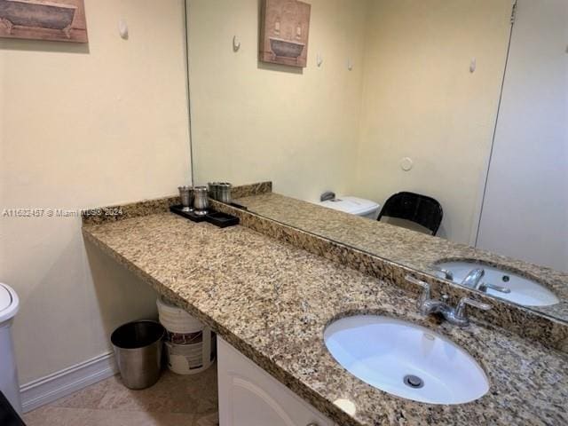 bathroom featuring toilet and vanity