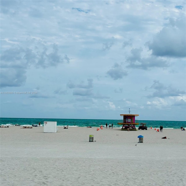 view of water feature featuring a view of the beach