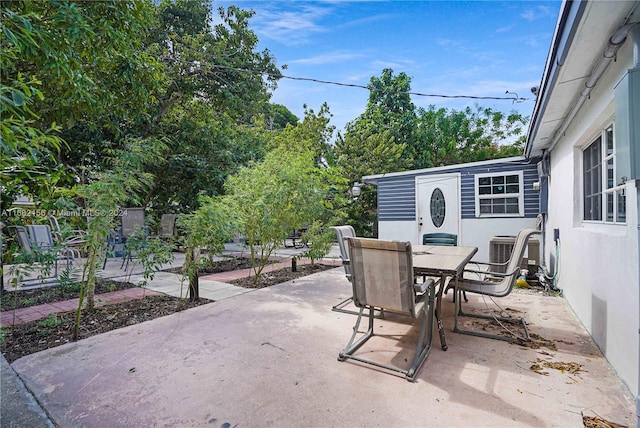 view of patio featuring central AC unit