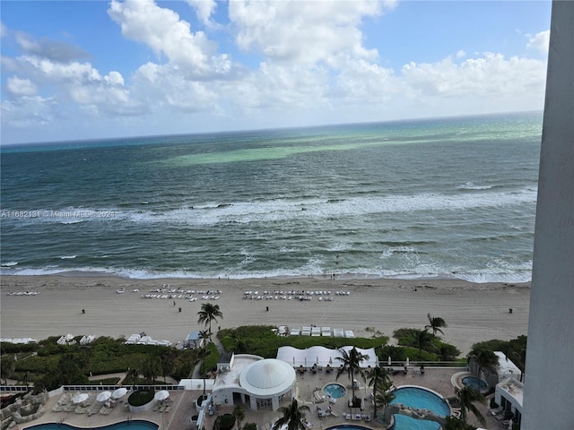 water view featuring a beach view