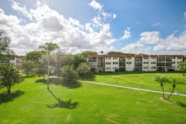 view of community with a lawn