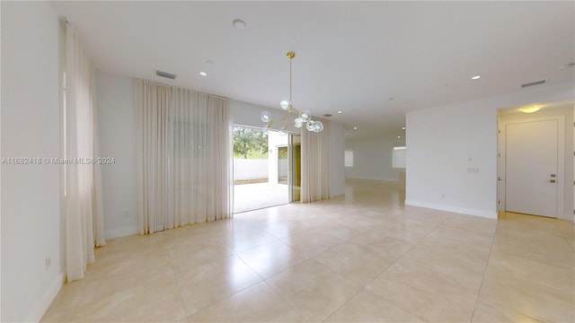 view of tiled spare room