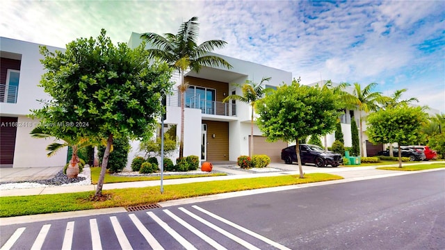 view of building exterior with a garage