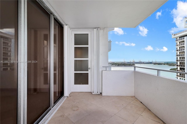 balcony with a water view