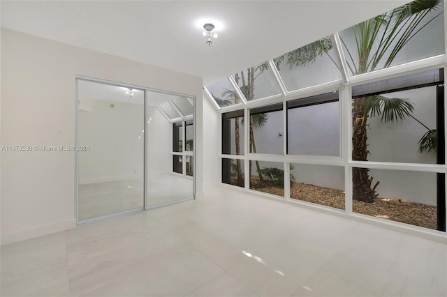 view of unfurnished sunroom