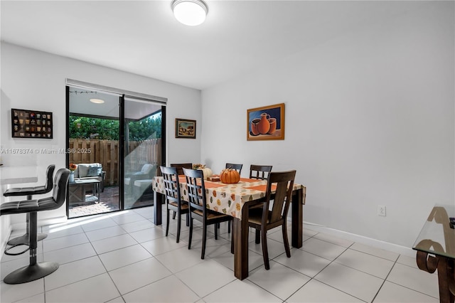 view of tiled dining space