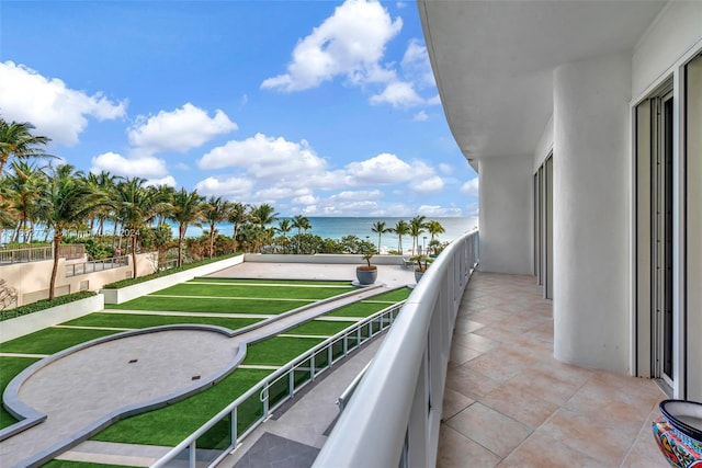 balcony with a water view