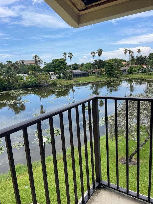 balcony with a water view