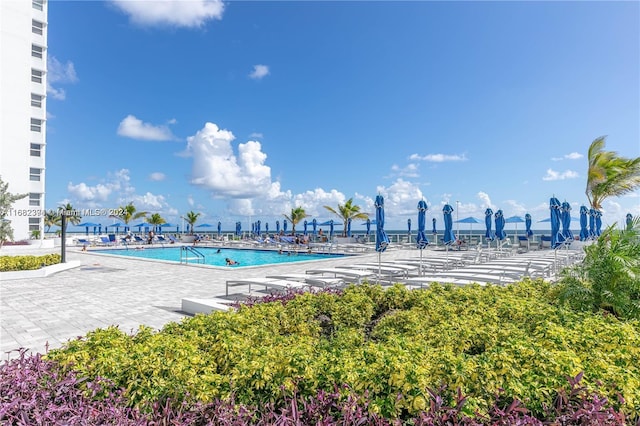 view of pool with a patio area