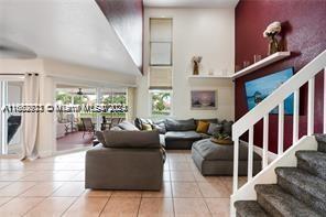 view of tiled living room