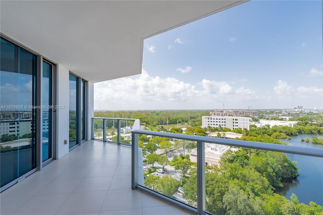 balcony with a water view