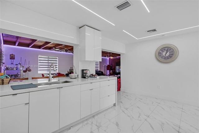 kitchen with sink and white cabinets