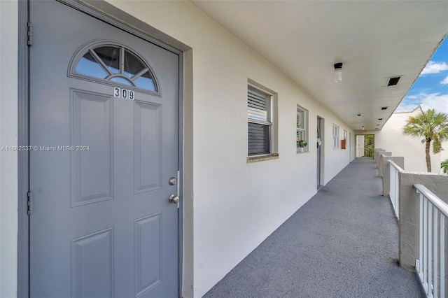 view of doorway to property