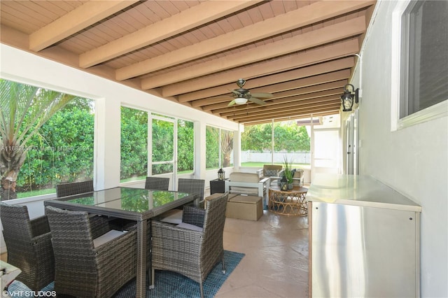 8135 SW 136th St, Pinecrest, FL 33156 - view of patio with a ceiling fan and outdoor dining area