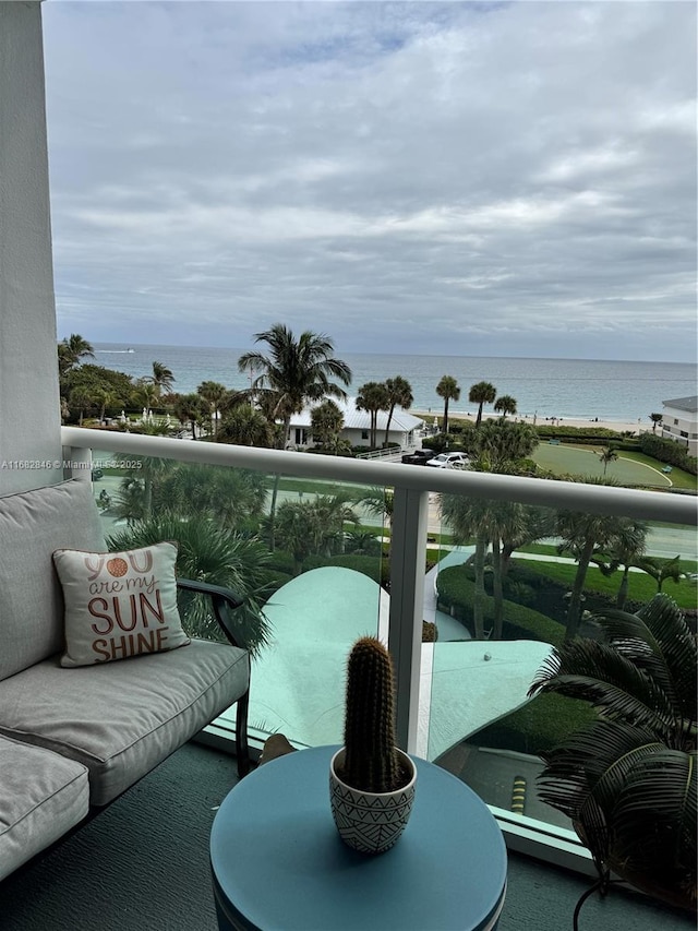 balcony with a water view