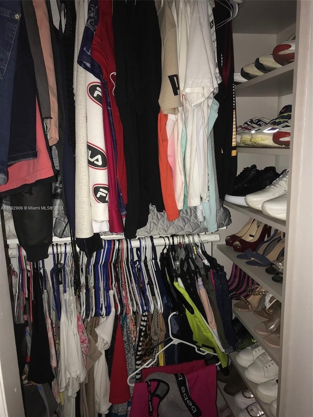 view of walk in closet