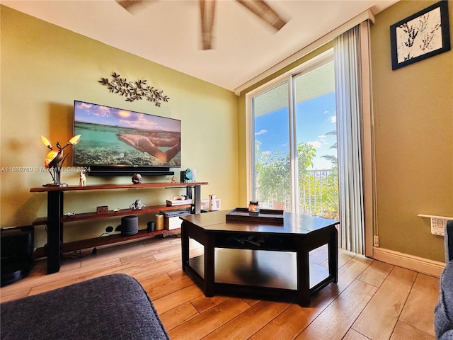 home office featuring light hardwood / wood-style floors