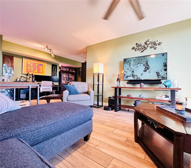 living room with hardwood / wood-style floors