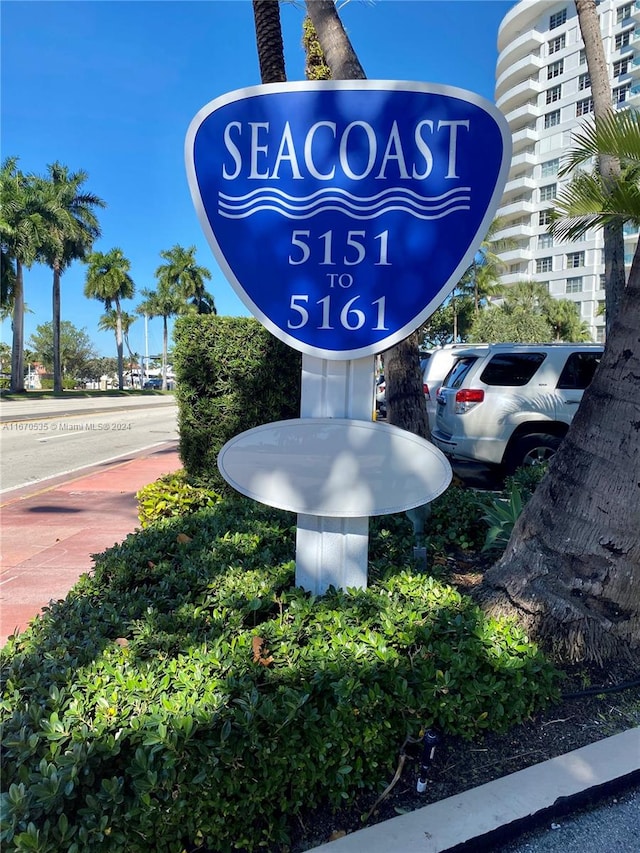 view of community sign