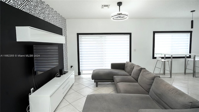 view of tiled living room