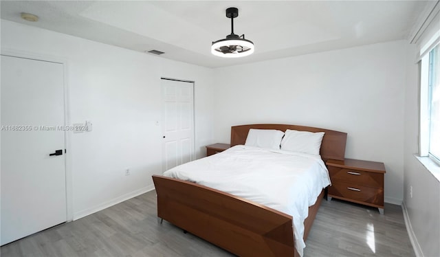 bedroom featuring light hardwood / wood-style flooring