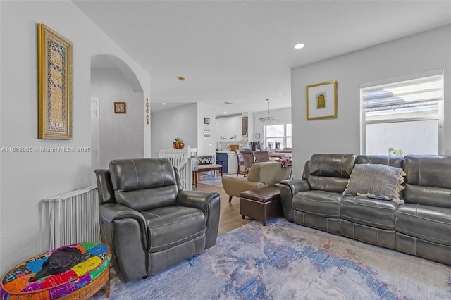 living room featuring hardwood / wood-style flooring