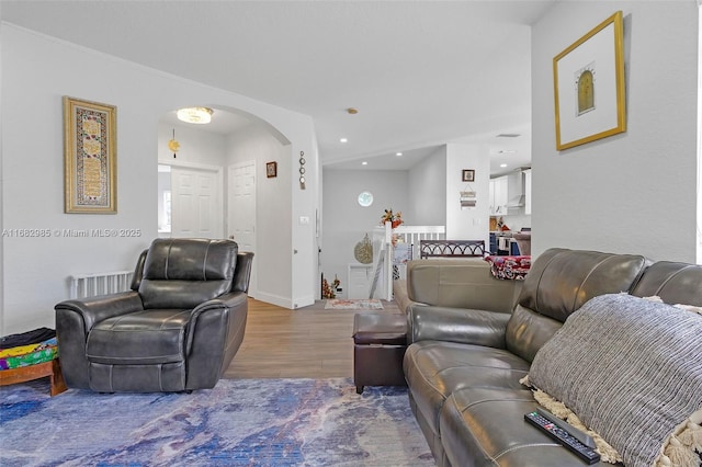 living room featuring hardwood / wood-style floors