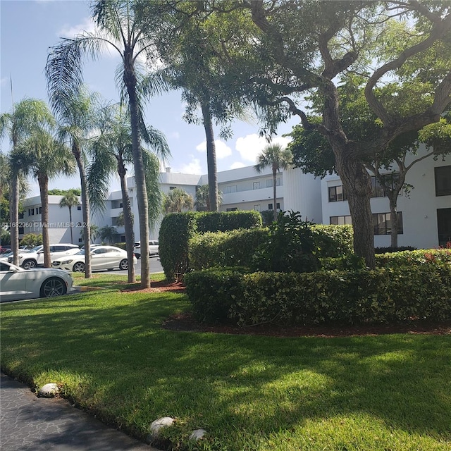 view of home's community featuring a lawn