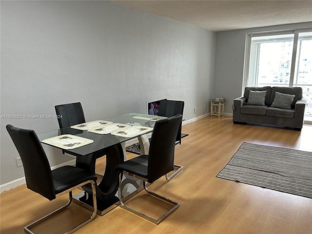 dining area featuring light hardwood / wood-style floors