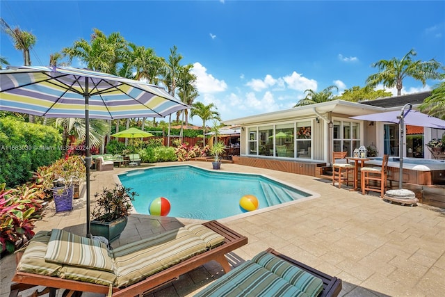 view of pool with a patio