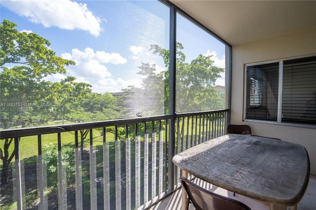 view of sunroom