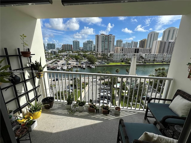 balcony with a water view