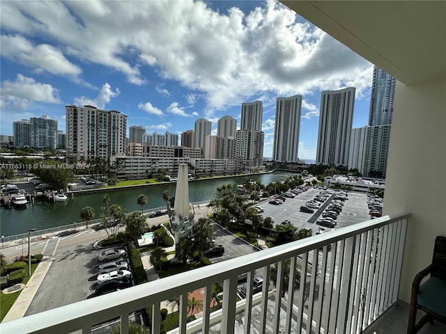 balcony with a water view