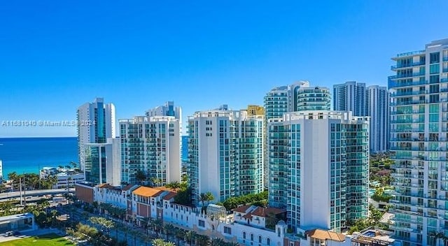 view of city with a water view