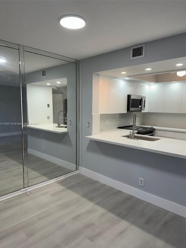 bathroom with sink and hardwood / wood-style flooring