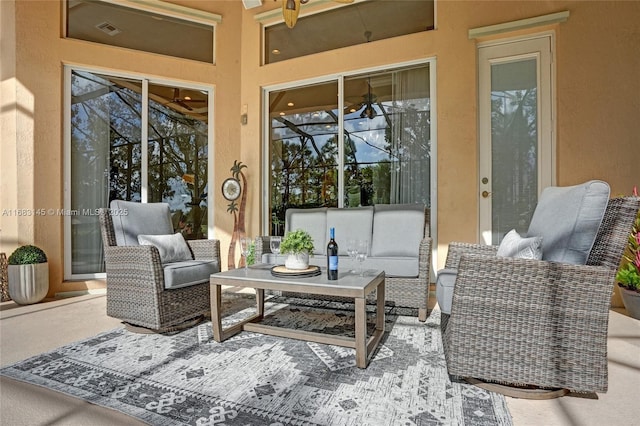 view of patio featuring an outdoor living space