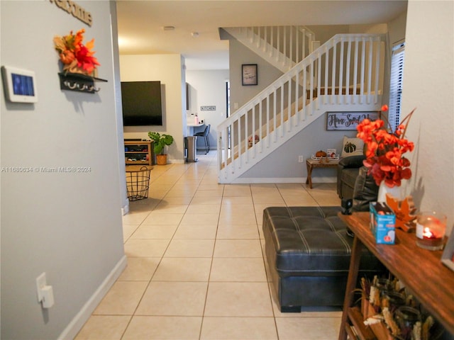 view of tiled entrance foyer