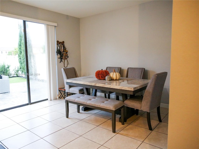 view of tiled dining area