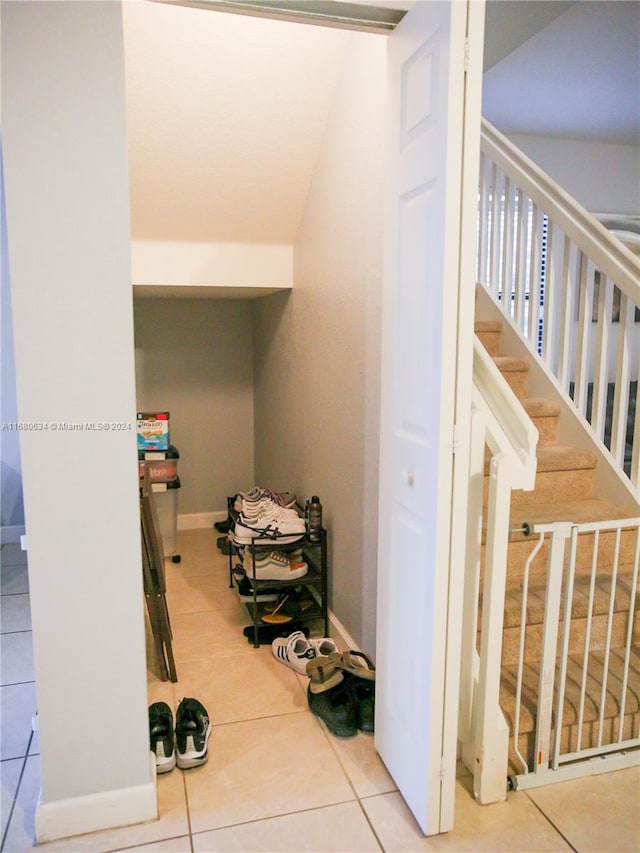 interior space with tile patterned floors