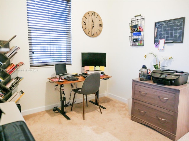 office area with light carpet