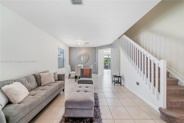 view of tiled living room