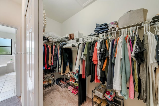 spacious closet with carpet flooring