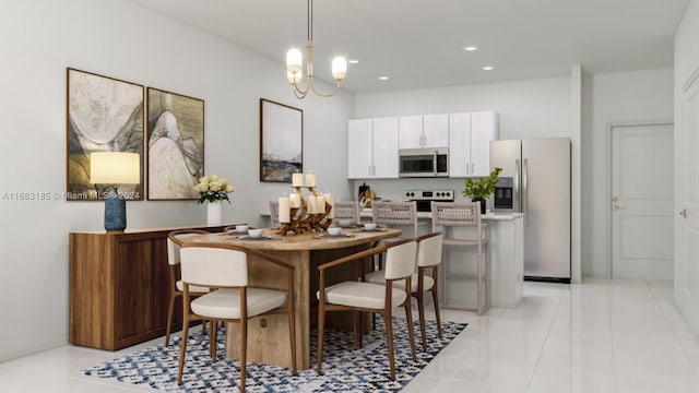 15601 SW 280th St Unit 4, Miami, FL 33031 - dining space featuring recessed lighting and light tile patterned floors