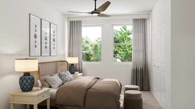 15601 SW 280th St Unit 4, Miami, FL 33031 - bedroom with carpet floors and a ceiling fan