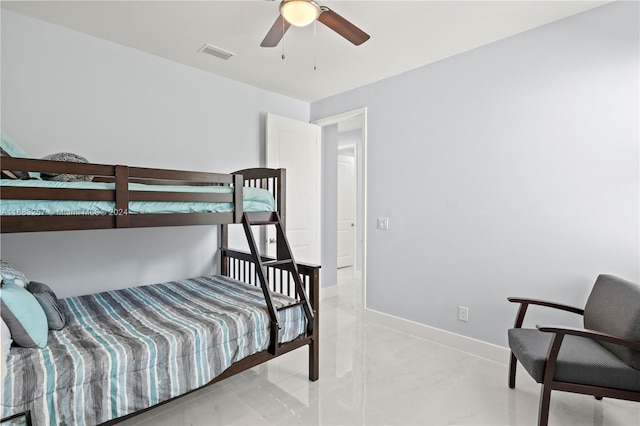 bedroom with ceiling fan